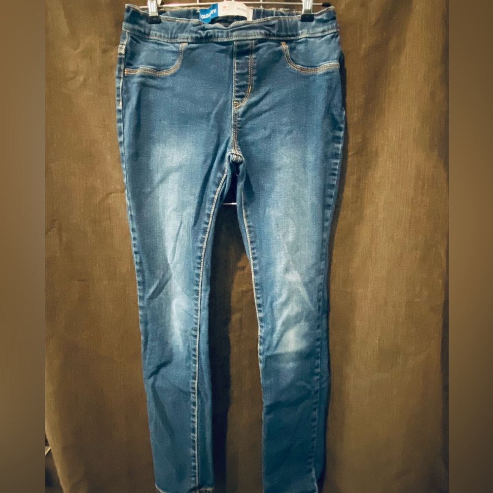 Old Navy Girls XL 14-16 Skinny Jeggings Dark Wash, elastic adjust waist